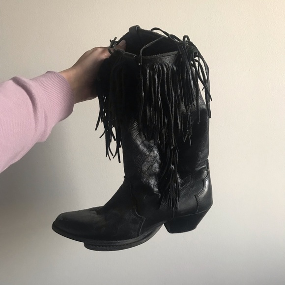 Vintage Shoes - Vintage fringe cowboy boots